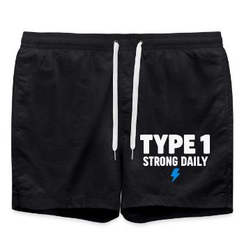 Soutien à l’insuline dans le sang Fierté de type 1 - Short de bain - noir - Devant - AI Model Male 185 light (185cm)
