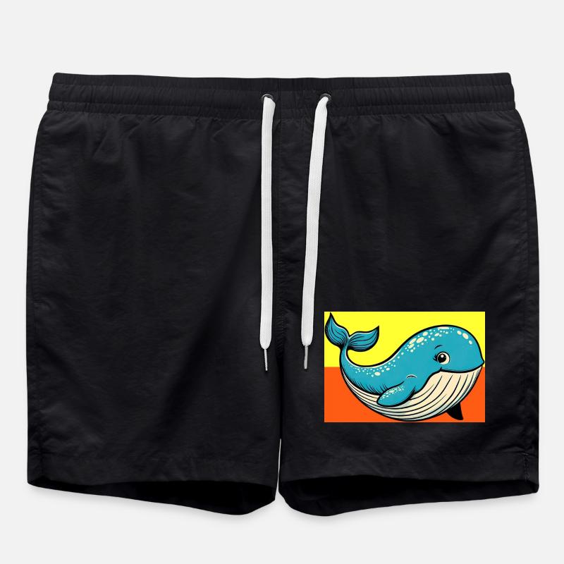 whale - Swim Trunks - black