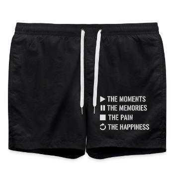 Pleine conscience, moments, souvenirs, bonheur - Short de bain - noir - Devant - AI Model Male 185 light (185cm)