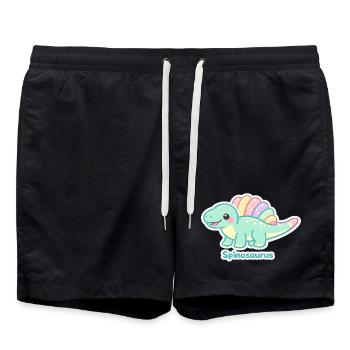 Pastel Spinosaurus Sticker - Swim Trunks - black - Front - AI Model Male 185 light (185cm)