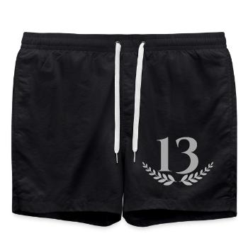 13 - Badeshorts - Schwarz - Vorne - AI Model Male 185 light (185cm)
