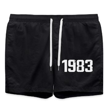 Legendär seit 1983 Vintage 1983 Retro 1983 - Badeshorts - Schwarz - Vorne - AI Model Male 185 light (185cm)