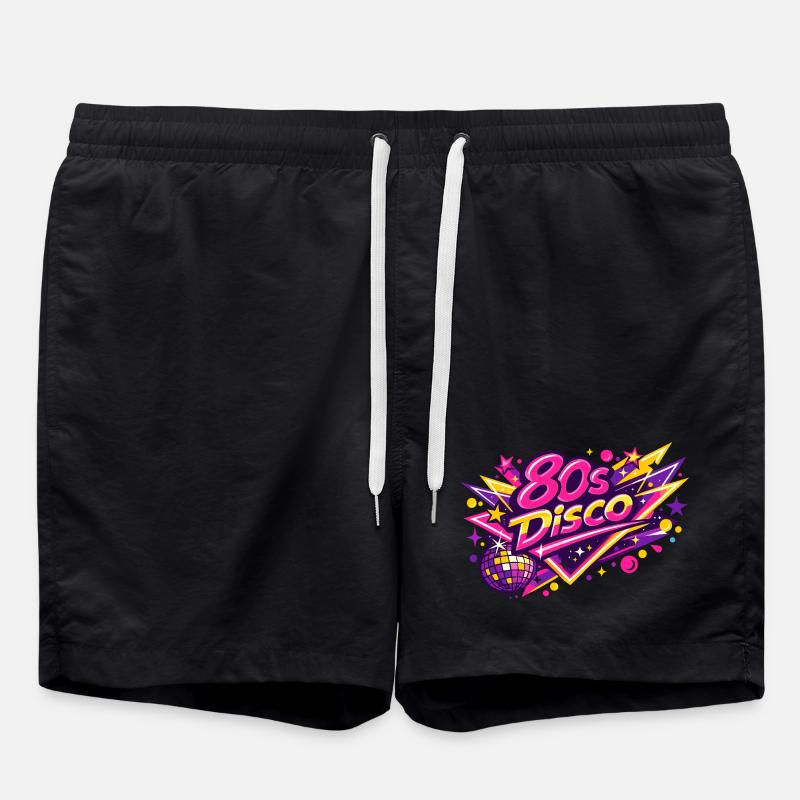 Retro 1980 80s Disco - Badeshorts - Schwarz
