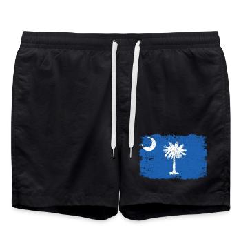 Drapeau de Caroline du Sud vieilli - Short de bain - noir - Devant - AI Model Male 185 light (185cm)