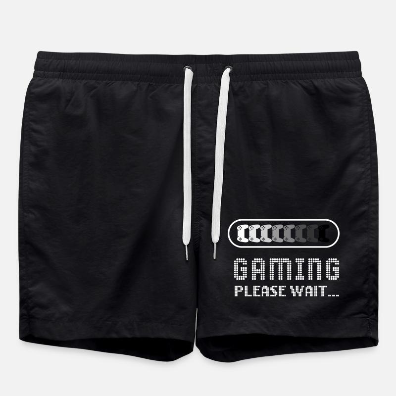 Gaming_please_wait - Badeshorts - Schwarz