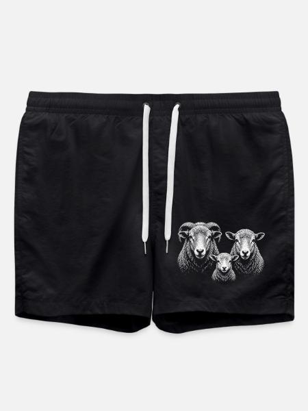 sheep - Swim Trunks - black