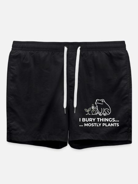 Frosch-Garten-Humor-Pflanzenfrosch - Badeshorts - Schwarz