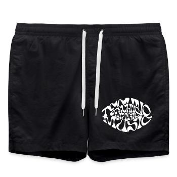 Techno Music Rave Festival Trip de t-shirts - Short de bain - noir - Devant - AI Model Male 185 light (185cm)