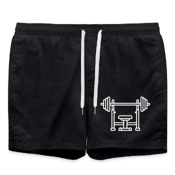 Bench press weight bench icon - Swim Trunks - black - Front - AI Model Male 185 light (185cm)