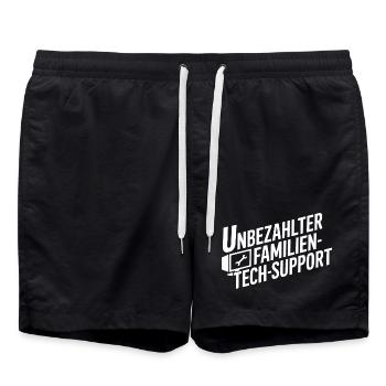 Unbezahlter Familien Tech-Support - Swim Trunks - black - Front - AI Model Male 185 light (185cm)