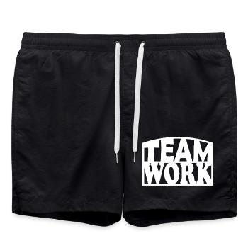 Teamwork Bold Stencil - Swim Trunks - black - Front - AI Model Male 185 light (185cm)