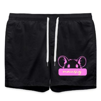 Cute Mouse - Swim Trunks - black - Front - AI Model Male 185 light (185cm)