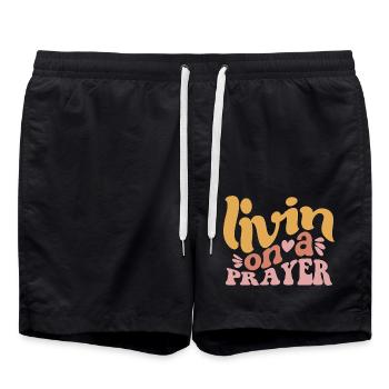 Livin sur une prière - Short de bain - noir - Devant - AI Model Male 185 light (185cm)