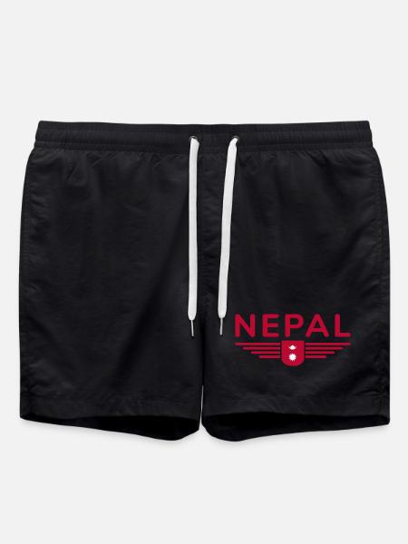 Nepal Design – Himalayan Adventure - Swim Trunks - black