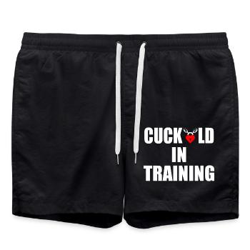 cuckold in training - Short de bain - noir - Devant - AI Model Male 185 light (185cm)