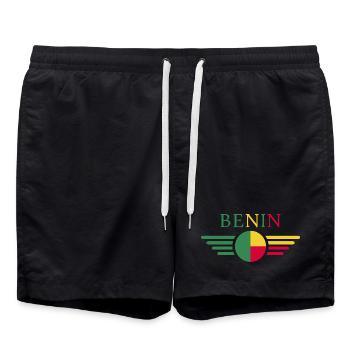 Ich liebe Benin, Eleganz Stil Design T-Shirt - Badeshorts - Schwarz - Vorne - AI Model Male 185 light (185cm)