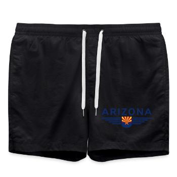 T-shirt Arizona Fan – Style désert - Short de bain - noir - Devant - AI Model Male 185 light (185cm)