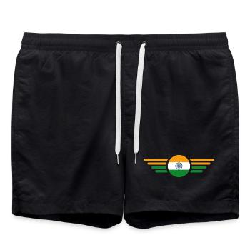 I Love India, Style Design T-Shirt - Swim Trunks - black - Front - AI Model Male 185 light (185cm)