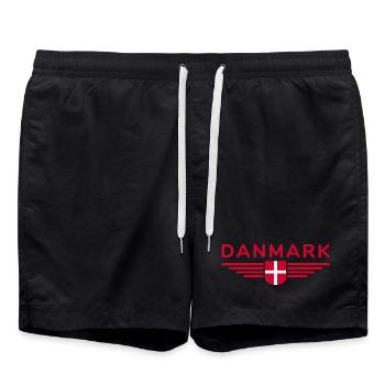I Love Denmark, Design Outfit T Shirt - Swim Trunks - black - Front - AI Model Male 185 light (185cm)