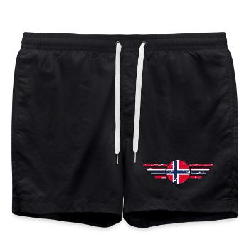 I Love Norway, Elegance Style Design T-Shirt - Swim Trunks - black - Front - AI Model Male 185 light (185cm)