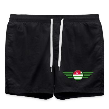 J’aime l’Abkhazie, T-shirt design de style élégance - Short de bain - noir - Devant - AI Model Male 185 light (185cm)