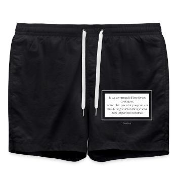 Josué 1.9 - Short de bain - noir - Devant - AI Model Male 185 light (185cm)