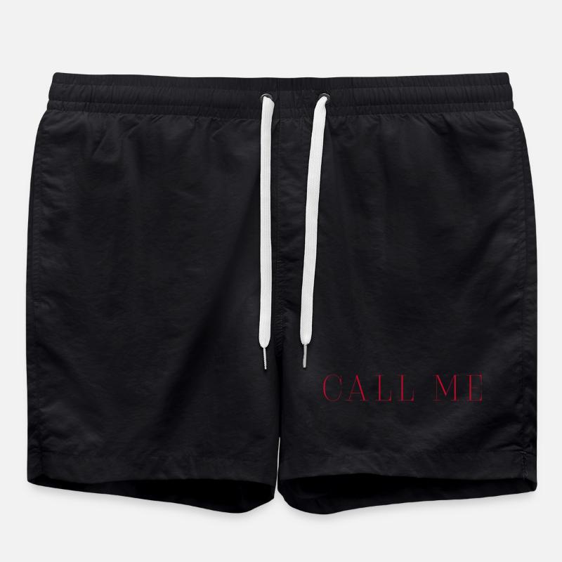 CALL ME – Statement T-Shirt - Swim Trunks - black
