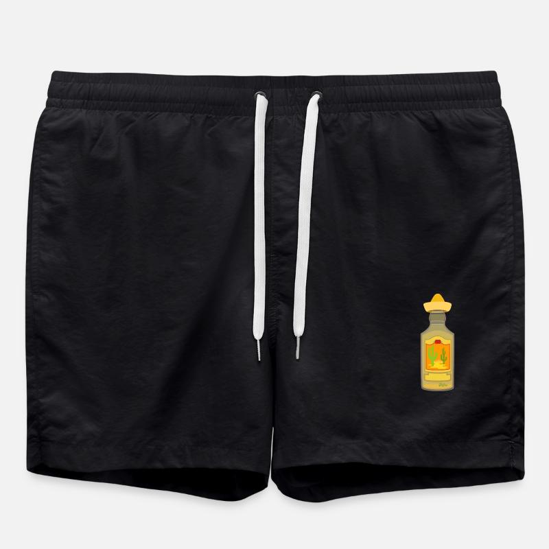 Tequila Bottle Mexico - Swim Trunks - black