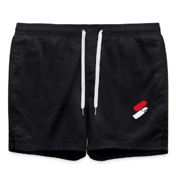 Wien Salzburg Vorarlberg / Flagge - Badeshorts - Schwarz - Vorne - AI Model Male 185 light (185cm)