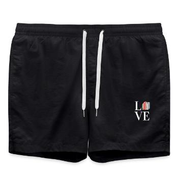 Booklover - Badeshorts - Schwarz - Vorne - AI Model Male 185 light (185cm)