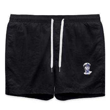 Klassische neon-kybernetische Büste - Badeshorts - Schwarz - Vorne - AI Model Male 185 light (185cm)
