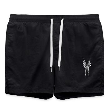 Deux ailes abstraites filigranes - Short de bain - noir - Devant - AI Model Male 185 light (185cm)