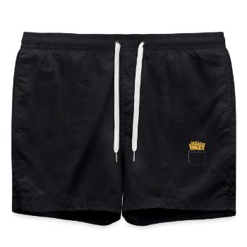 Pommes Frites - Badeshorts - Schwarz - Vorne - AI Model Male 185 light (185cm)