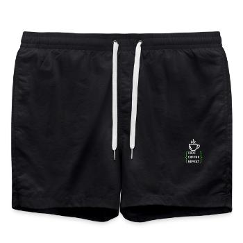 Code Coffee Repeat – Developer IT Design - Badeshorts - Schwarz - Vorne - AI Model Male 185 light (185cm)