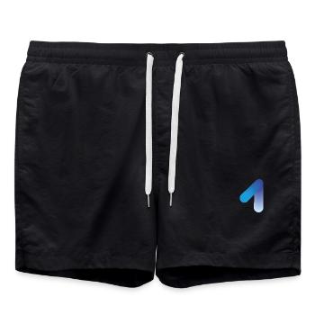 Abstrakte 1, modern & digital - Badeshorts - Schwarz - Vorne - AI Model Male 185 light (185cm)