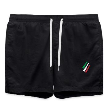 Italien Flagge - Badeshorts - Schwarz - Vorne - AI Model Male 185 light (185cm)