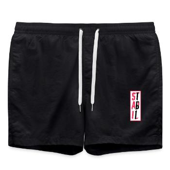 STABIL - BLOCK - 161 EDITION - Badeshorts - Schwarz - Vorne - AI Model Male 185 light (185cm)