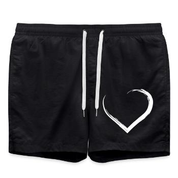 Heart - symbol - emblem - Swim Trunks - black - Front - AI Model Male 185 light (185cm)