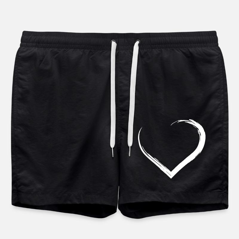 Heart - symbol - emblem - Swim Trunks - black