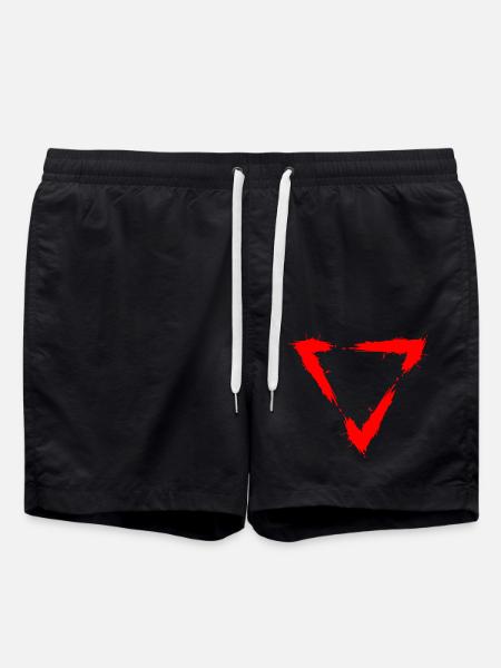 Triangle icon red - Swim Trunks - black