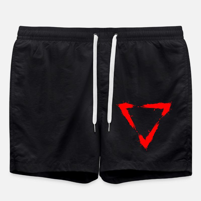 Icône triangle rouge - Short de bain - noir