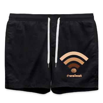 hashtag walnut wifi - Swim Trunks - black - Front - AI Model Male 185 light (185cm)