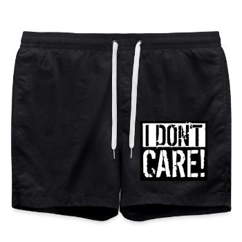 I Dont Care - Badeshorts - Schwarz - Vorne - AI Model Male 185 light (185cm)