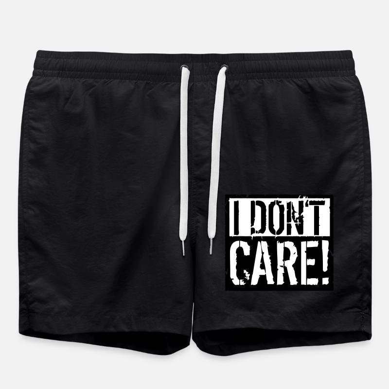 I Dont Care - Badeshorts - Schwarz