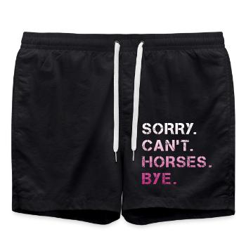 Désolé Can’t Horses Bye Cheval Cavalière idée de cadeau - Short de bain - noir - Devant - AI Model Male 185 light (185cm)