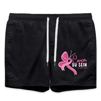 Ruben Rose De Sensibilisation Au Cancer Du Sein - Short de bain - noir - Devant - AI Model Male 185 light (185cm)