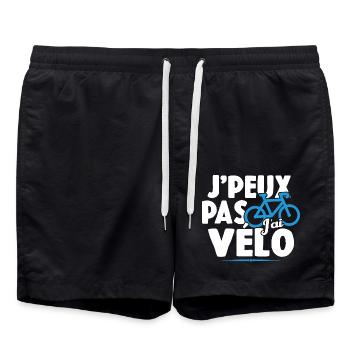 Je Peux Pas J'ai Vélo Cadeau Cycliste - Short de bain - noir - Devant - AI Model Male 185 light (185cm)