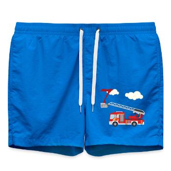 Camion de pompiers - 7e anniversaire - Short de bain - cobalt blue - Devant