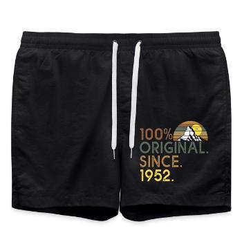 100% original seit 1952 Jubiläum 70 Jahre - Badeshorts - Schwarz - Vorne - AI Model Male 185 light (185cm)