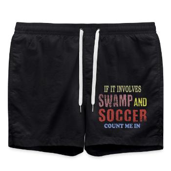 Swamp Soccer - Badeshorts - Schwarz - Vorne - AI Model Male 185 light (185cm)